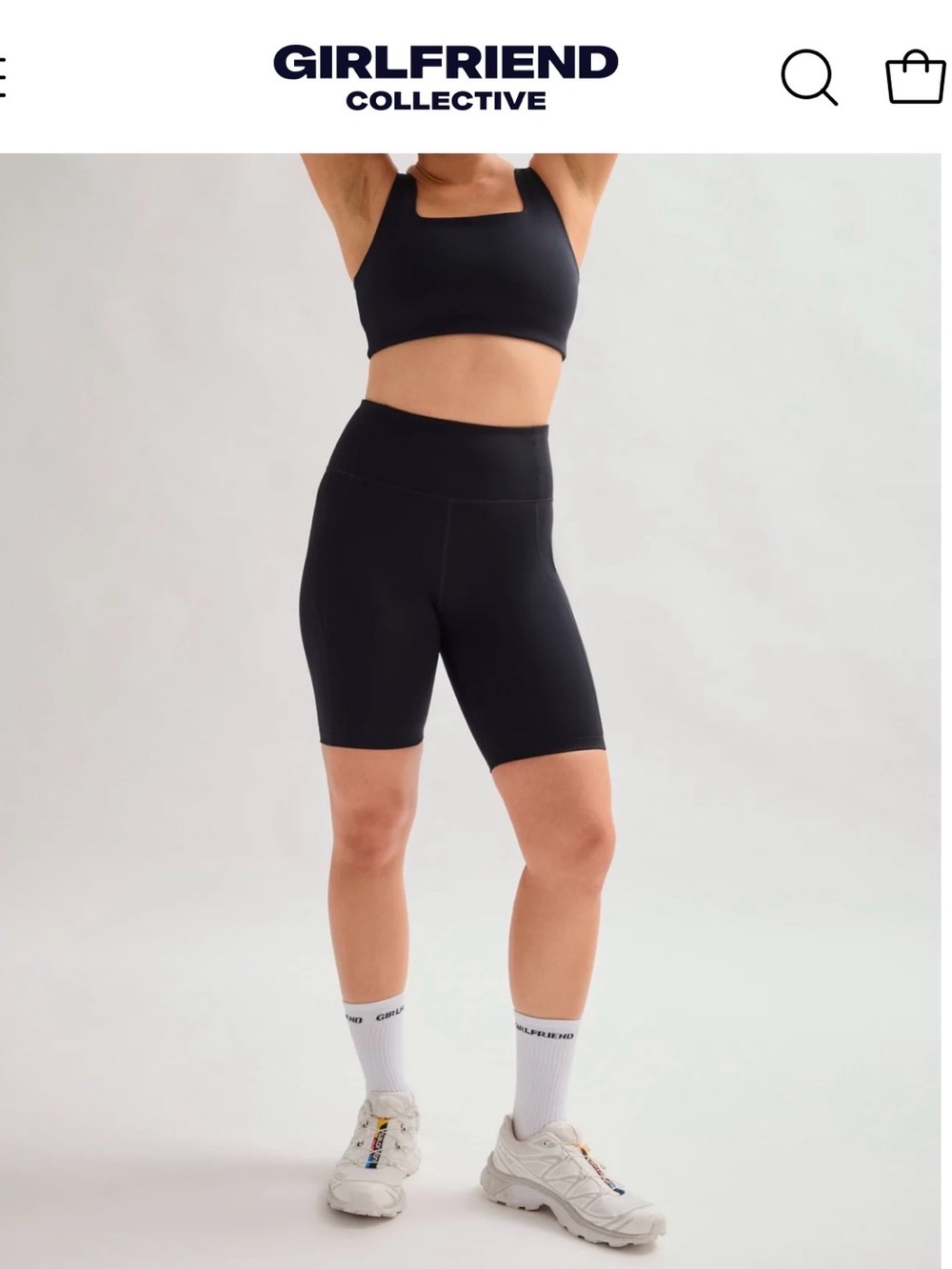 girlfriend collective Black High-Rise Bike Shorts